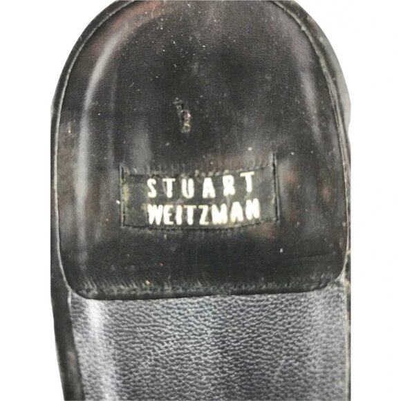 Stuart Weitzman Womens Gray Black Open Toe Wedge Heel Slide Sandals Size 7 B - Picture 9 of 11